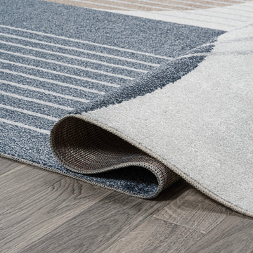 Arches Contemporary Minimalist Machine-washable Area Rug